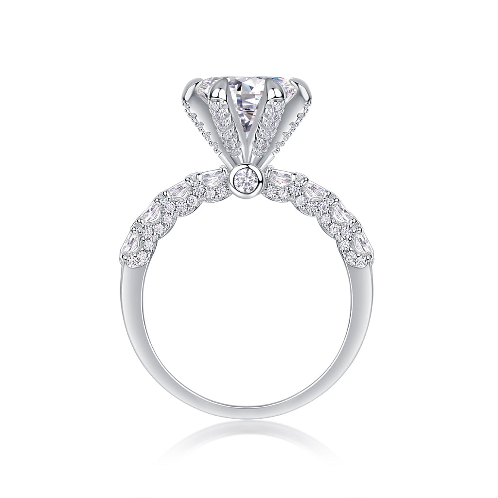 Moissanite Solitaire Ring – S925 Sterling Silver with Platinum Plating