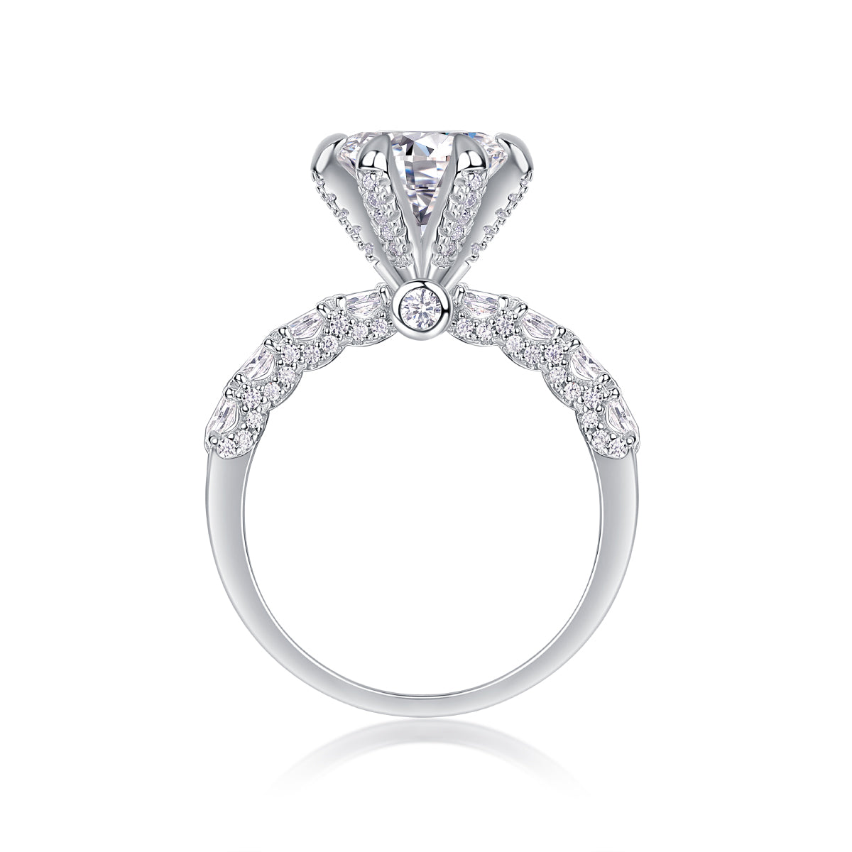 Moissanite Solitaire Ring – S925 Sterling Silver with Platinum Plating