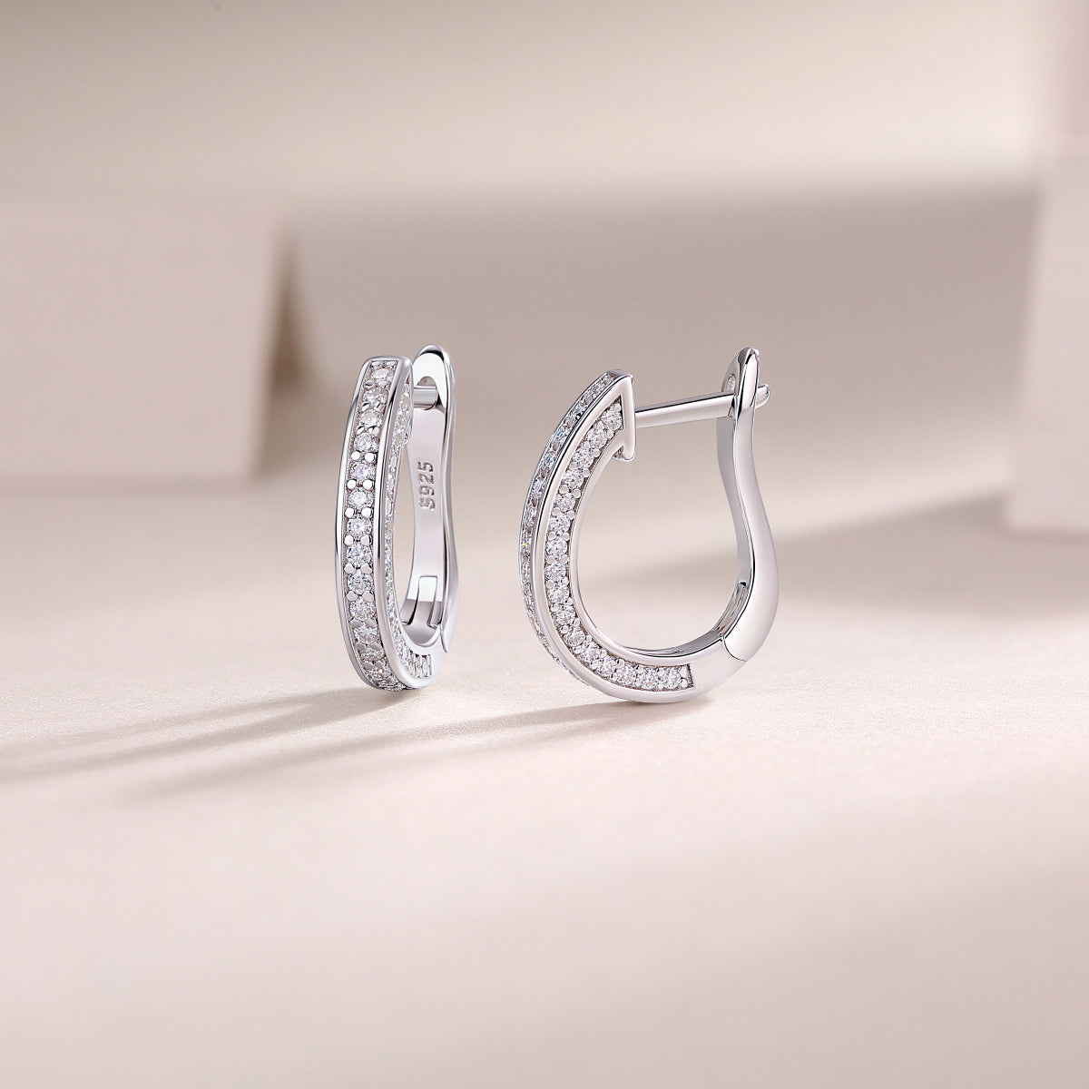 Moissanite Stud Earrings - S925 Sterling Silver Platinum-Plated (Pair)