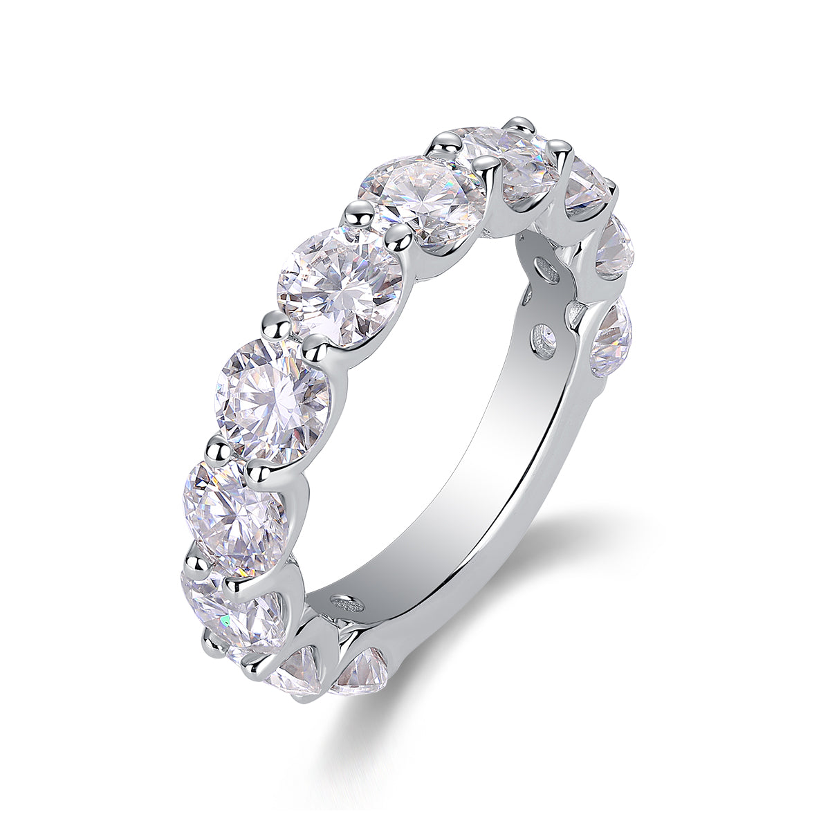Round Moissanite Bezel Ring in S925 Sterling Silver
