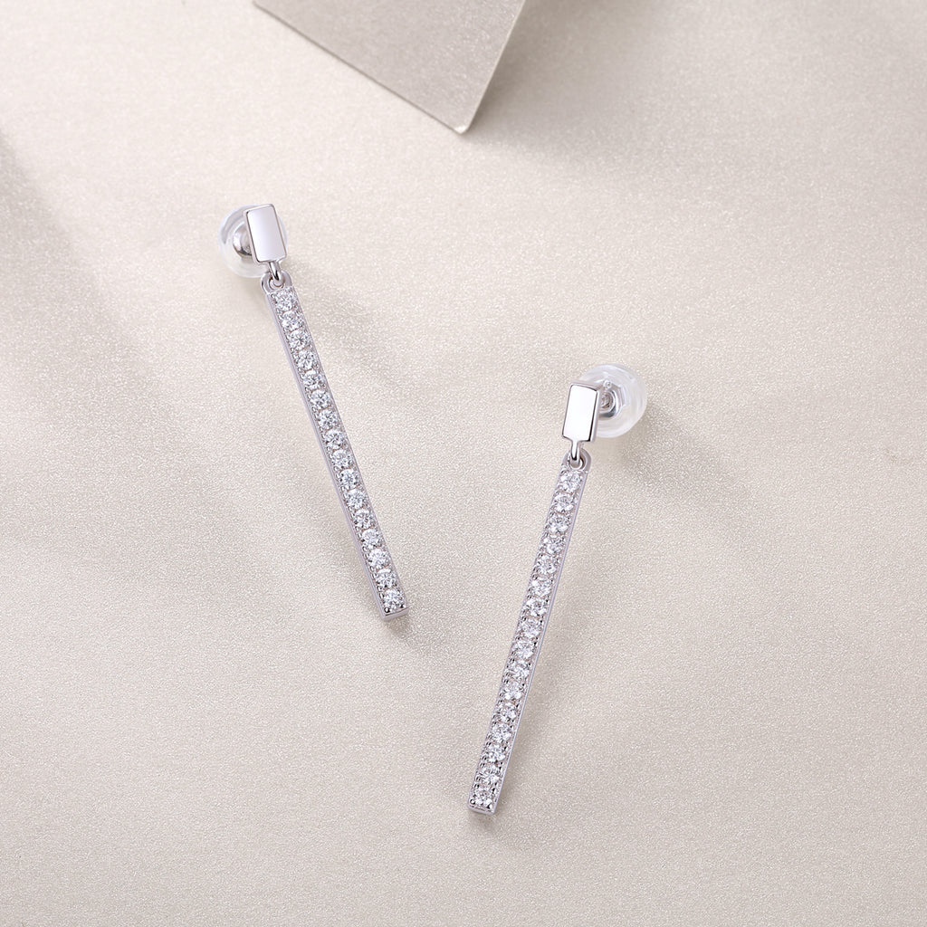 Dancing Moissanite Drop Earrings - 925 Sterling Silver
