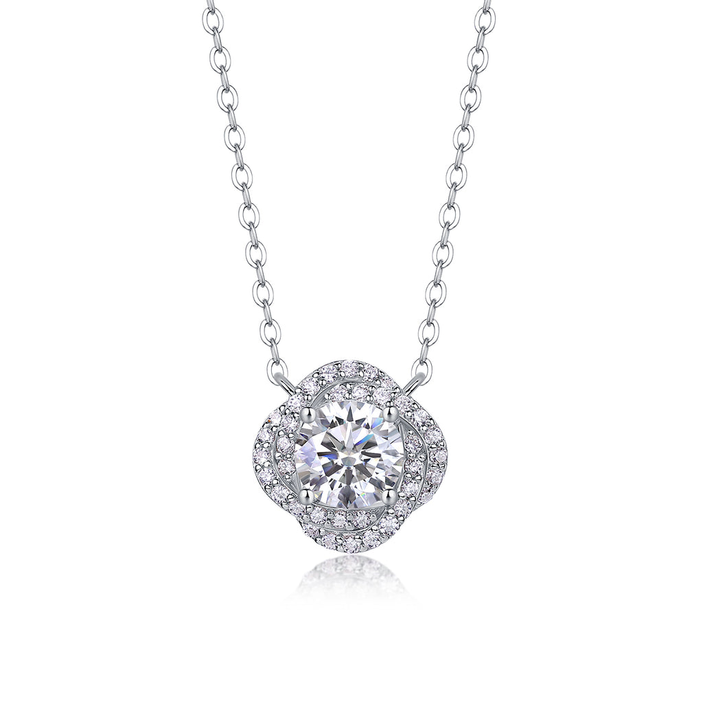 1 Carat Moissanite Necklace - S925 Sterling Silver Platinum-Plated
