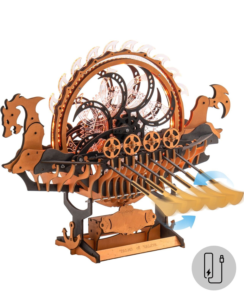 Dragon Boat Electric Mechanical 3D Wooden Puzzle