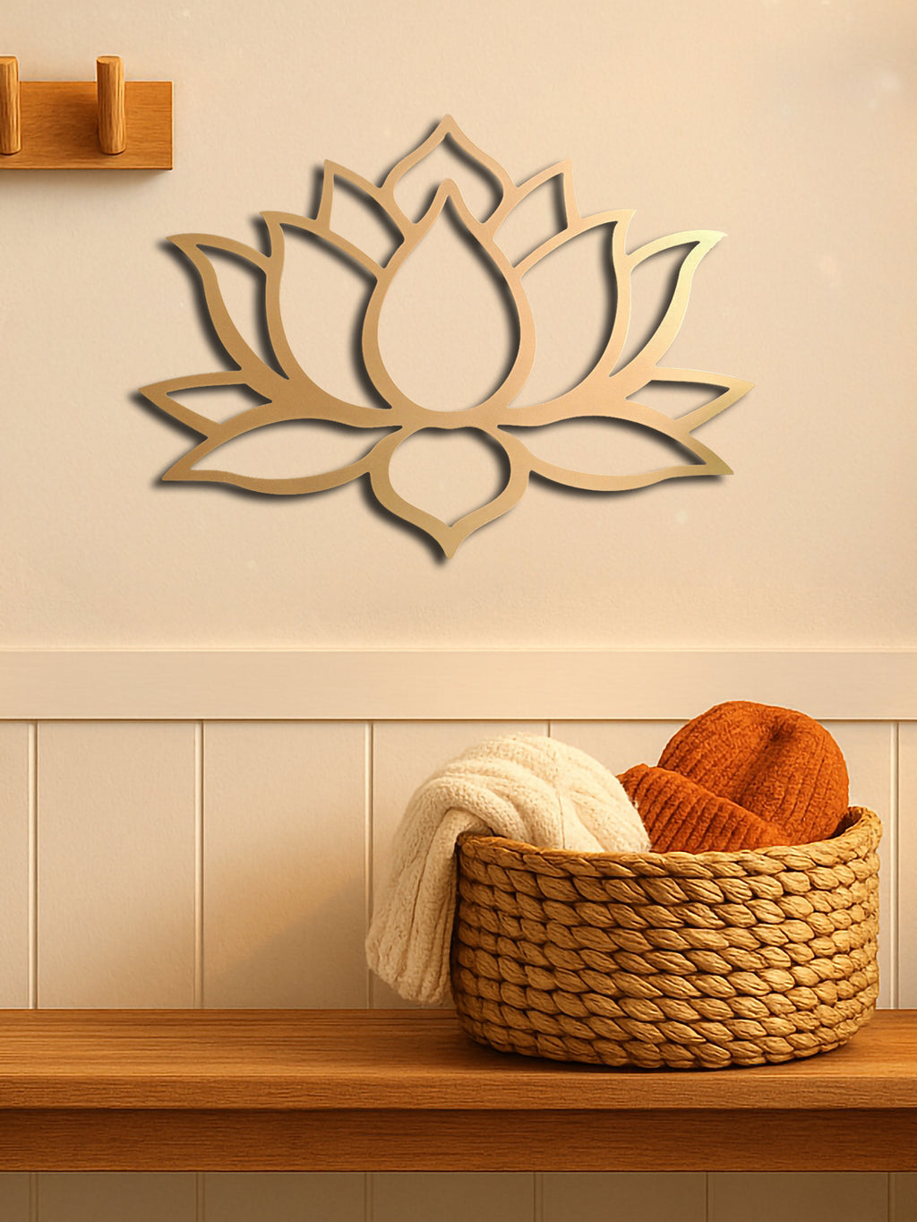 Lotus Metal Wall Art Sculpture - Modern Home Decor (15.75" x 21.73")