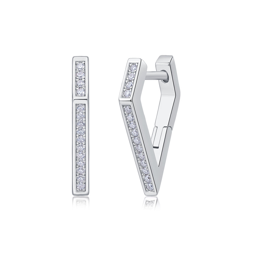 Moissanite Stud Earrings – S925 Sterling Silver with Platinum Plating