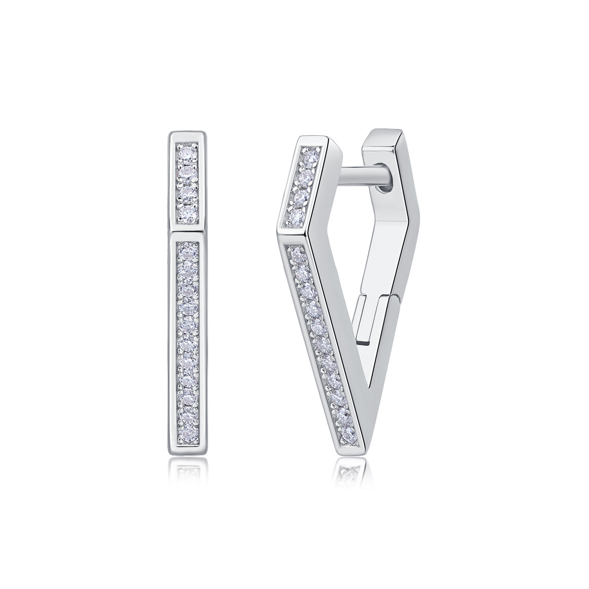 Moissanite Stud Earrings – S925 Sterling Silver with Platinum Plating