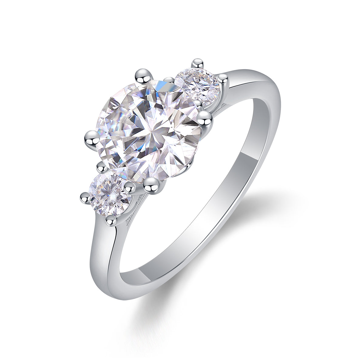 Halo Moissanite Solitaire Ring in S925 Sterling Silver