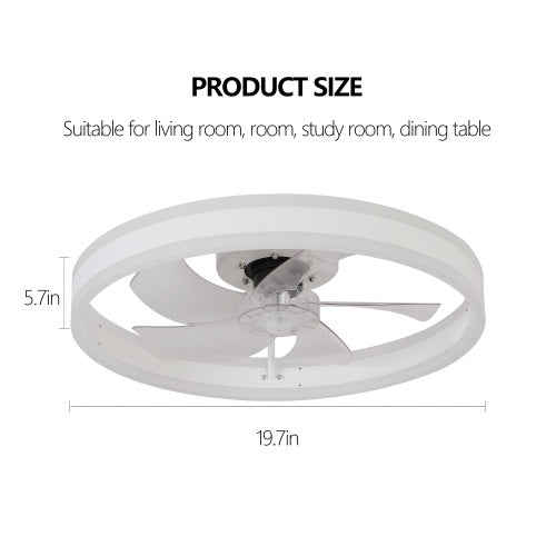 Modern Ceiling Fan with Dimmable LED Light & Remote Control
