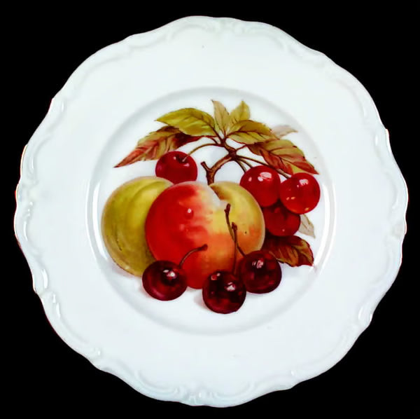 Winterling Bavaria Peach & Cherries Salad Plate - Vintage Germany