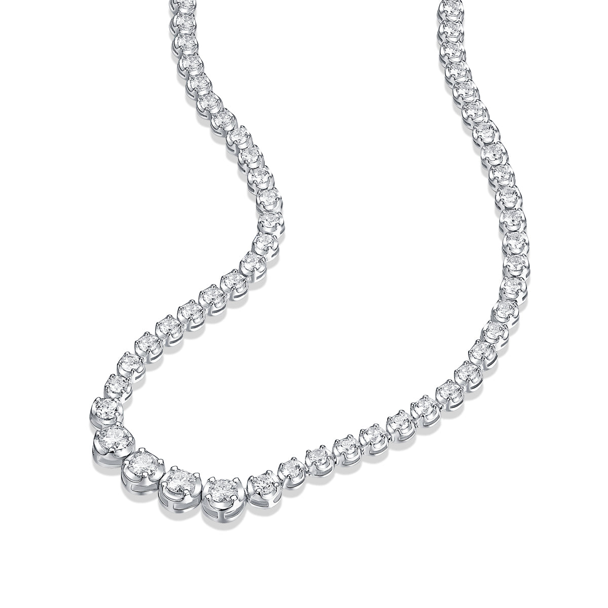 Multi-Stone Moissanite Sterling Silver Statement Necklace