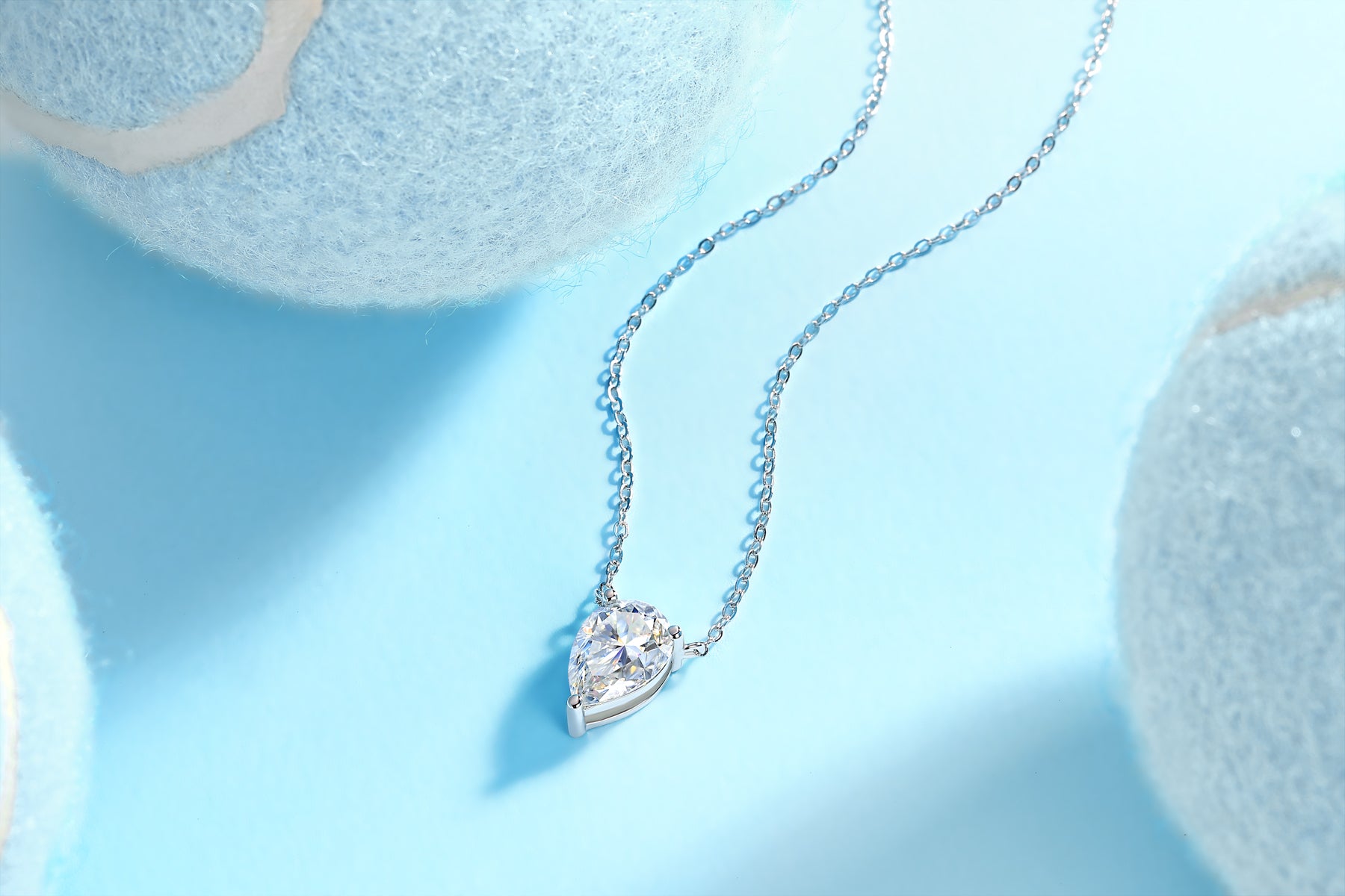 Water Drop Pear-Cut Moissanite Pendant Necklace – S925 Sterling Silver with Platinum Plating