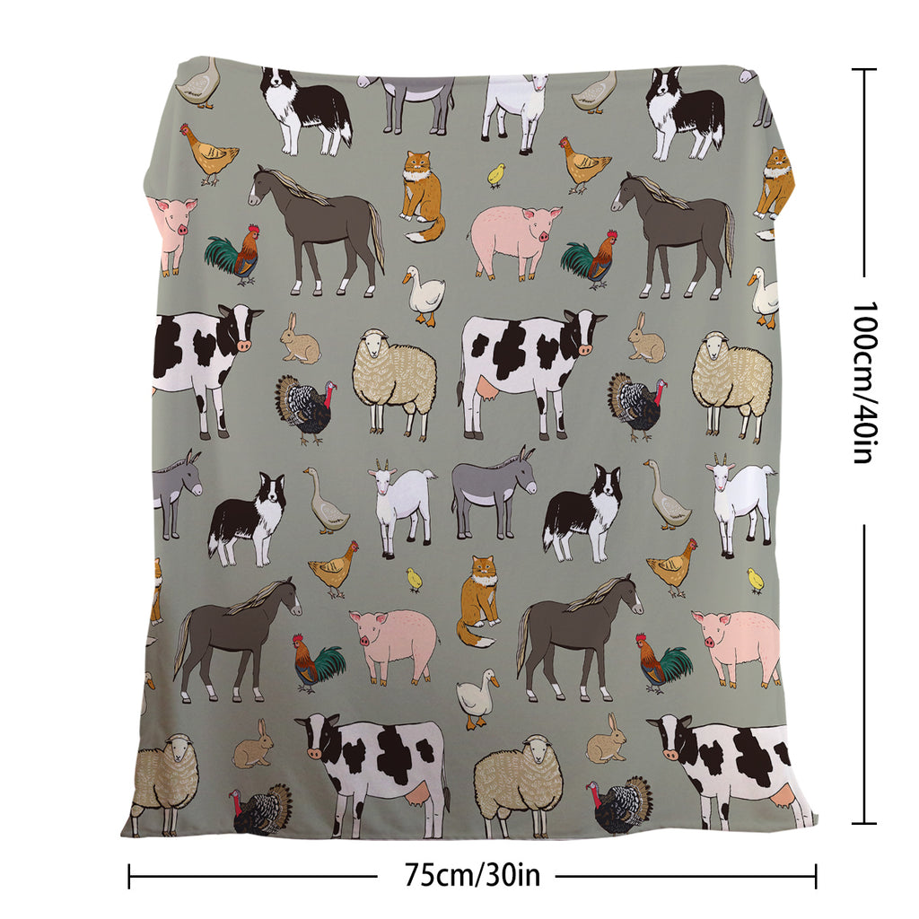 Farm Animal Fleece Throw Blanket - Soft Flannel Blanket