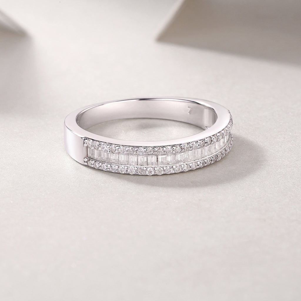 Square Moissanite Statement Ring – S925 Sterling Silver