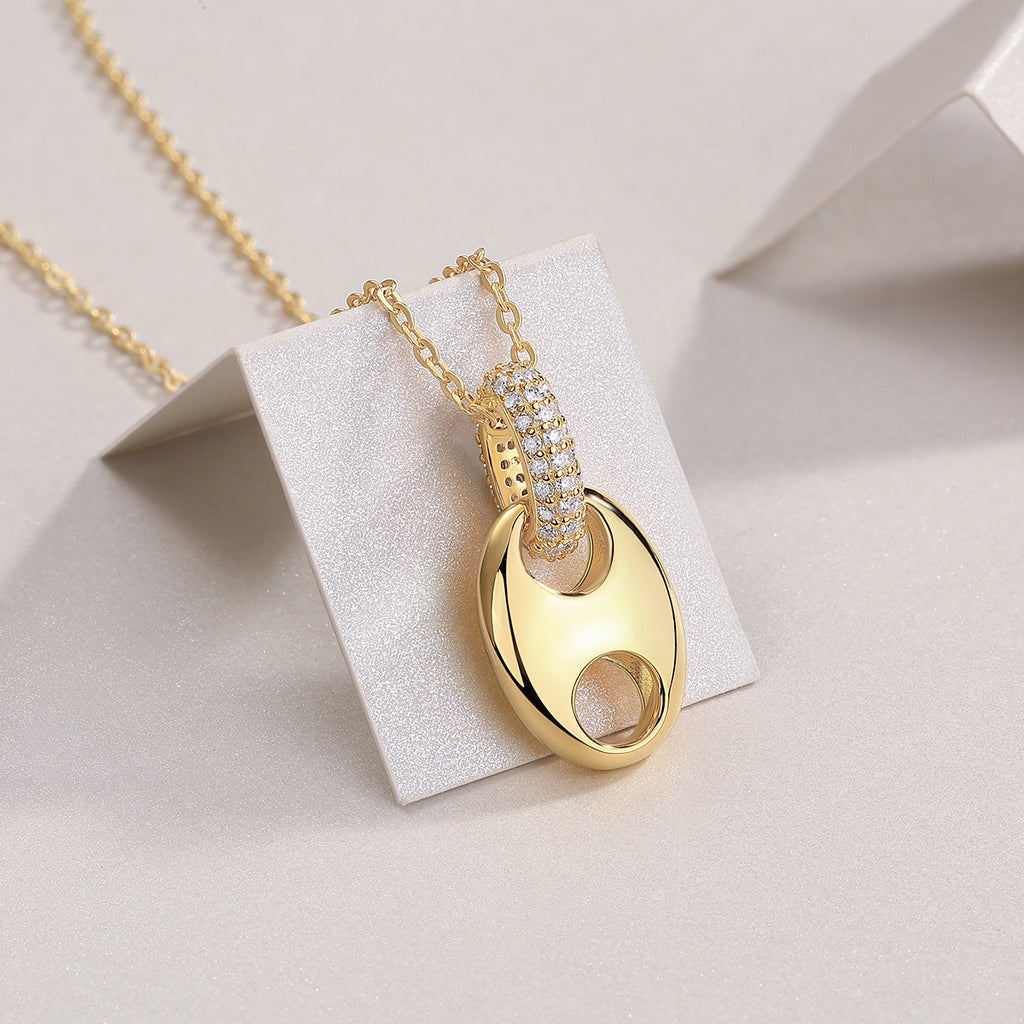 Cloud Moissanite Pendant Necklace - S925 Sterling Silver with Gold Plating
