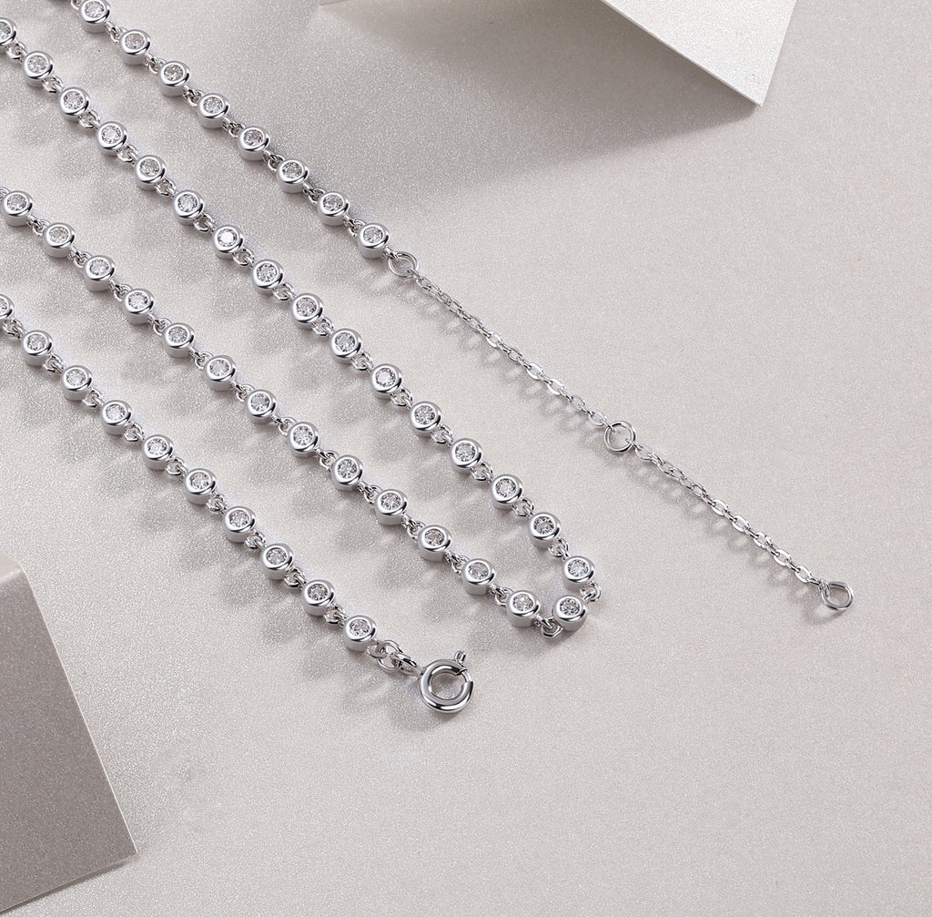 Heart to Heart Moissanite Pendant Necklace – S925 Sterling Silver with Platinum Plating