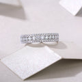 Multi-Row Moissanite Ring - S925 Sterling Silver Luxury Band