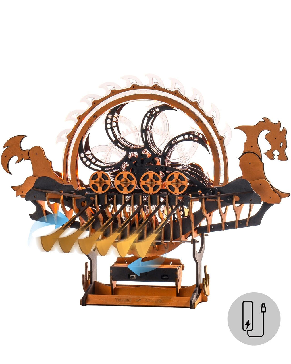 Dragon Boat Electric Mechanical 3D Wooden Puzzle