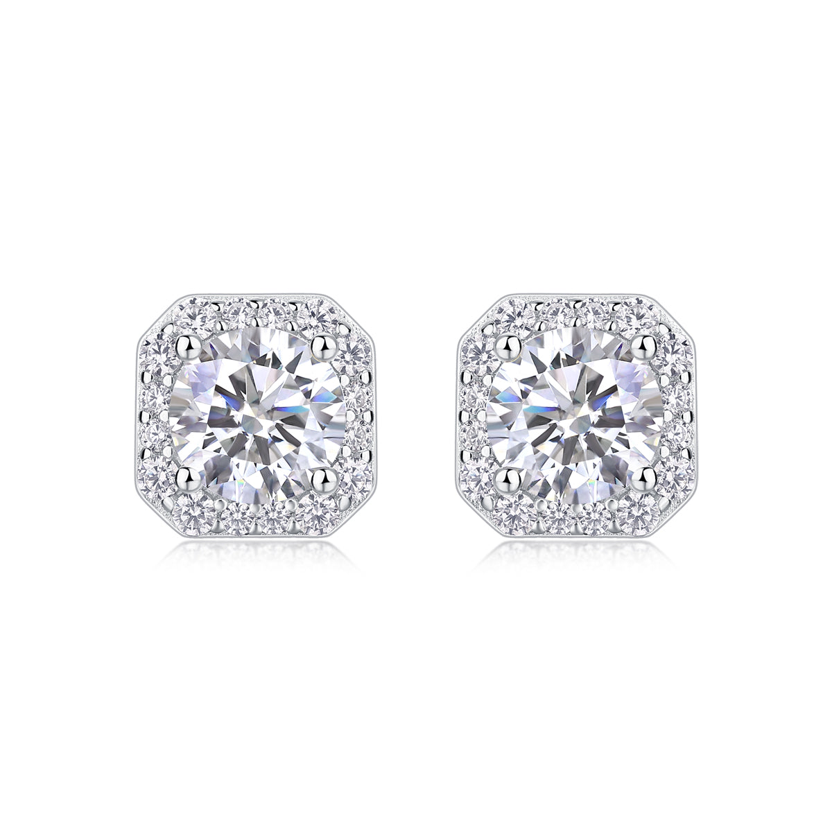 1 Carat Moissanite Heart Rose Stud Earrings