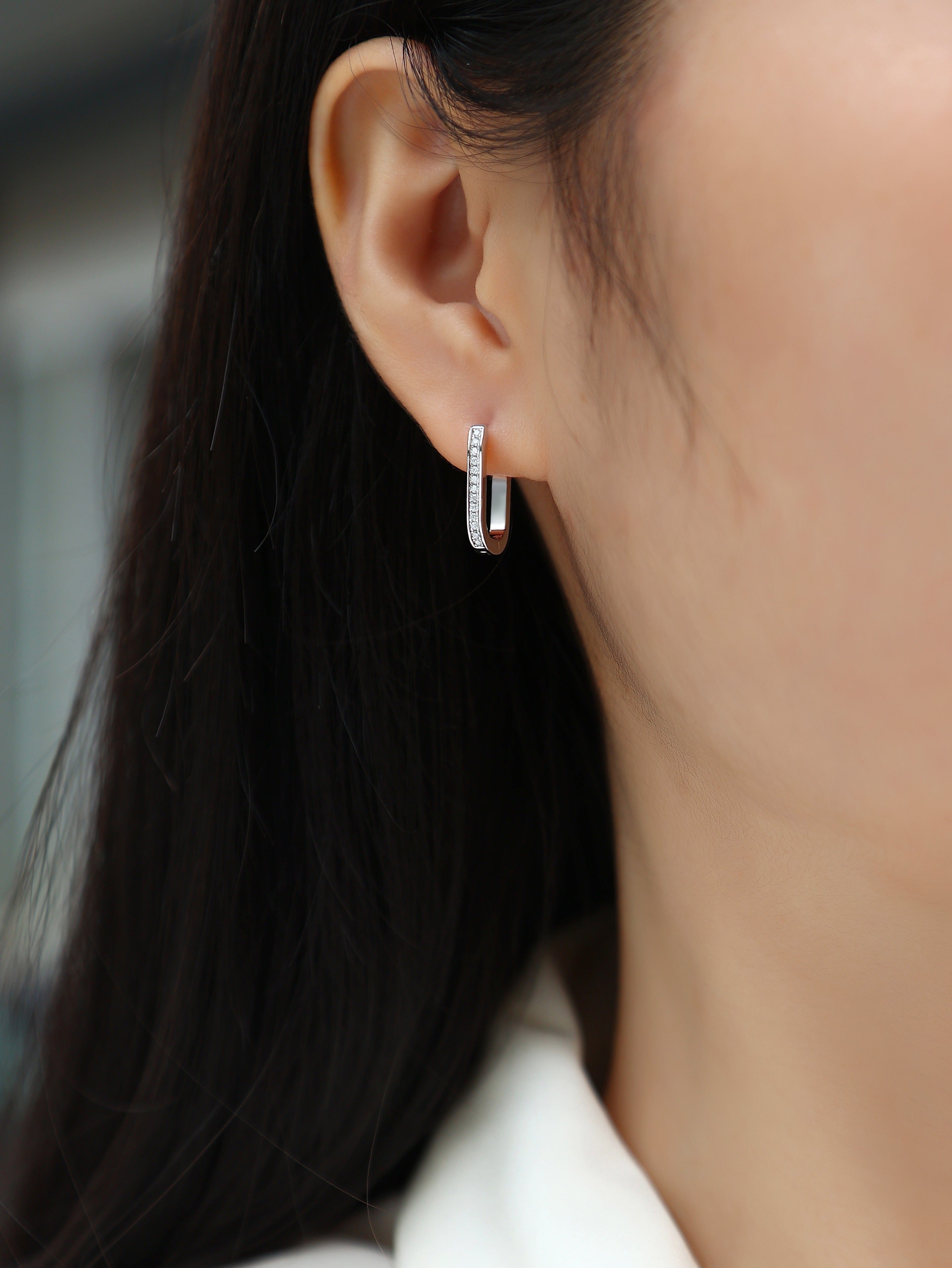 Moissanite Stud Earrings - S925 Sterling Silver Platinum-Plated (Pair)