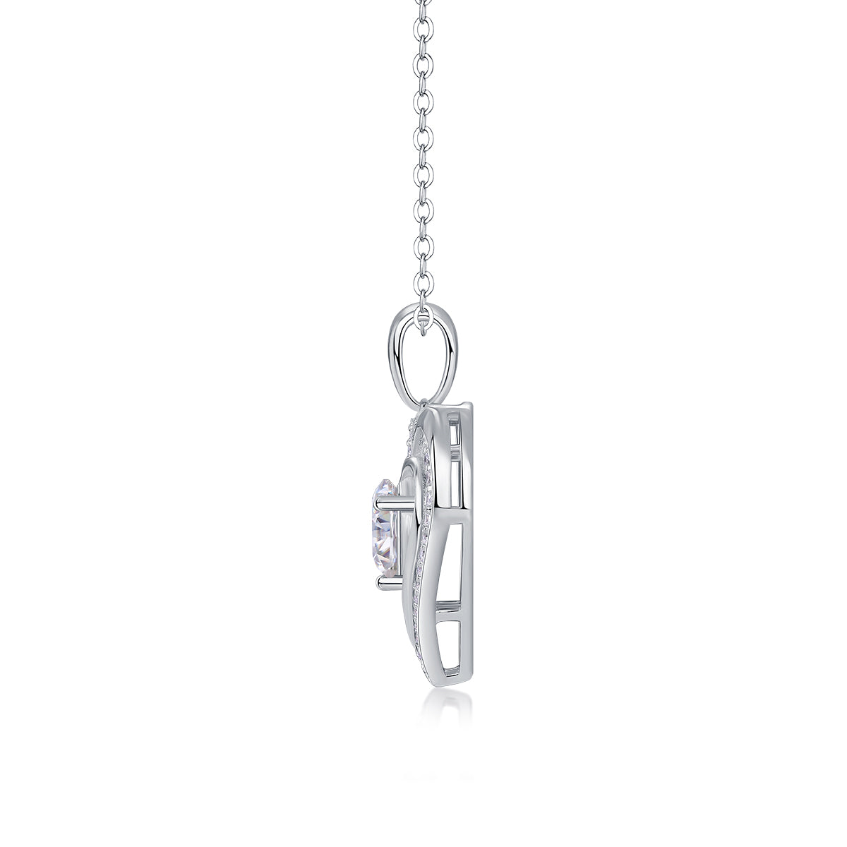 1 Carat Moissanite Heart Pendant Necklace