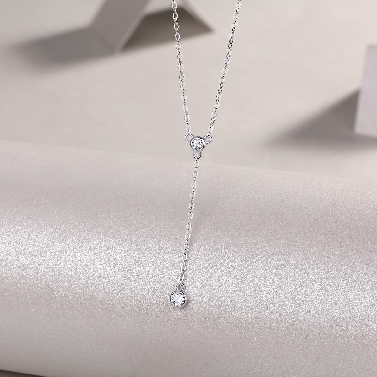 Moissanite Tassel Pendant Necklace - S925 Sterling Silver