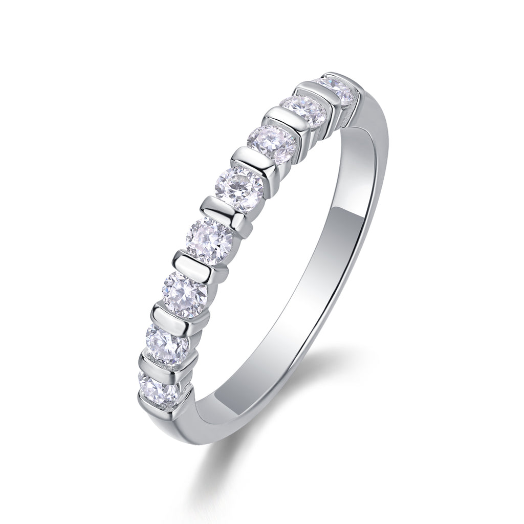 Moissanite Band Ring - S925 Sterling Silver