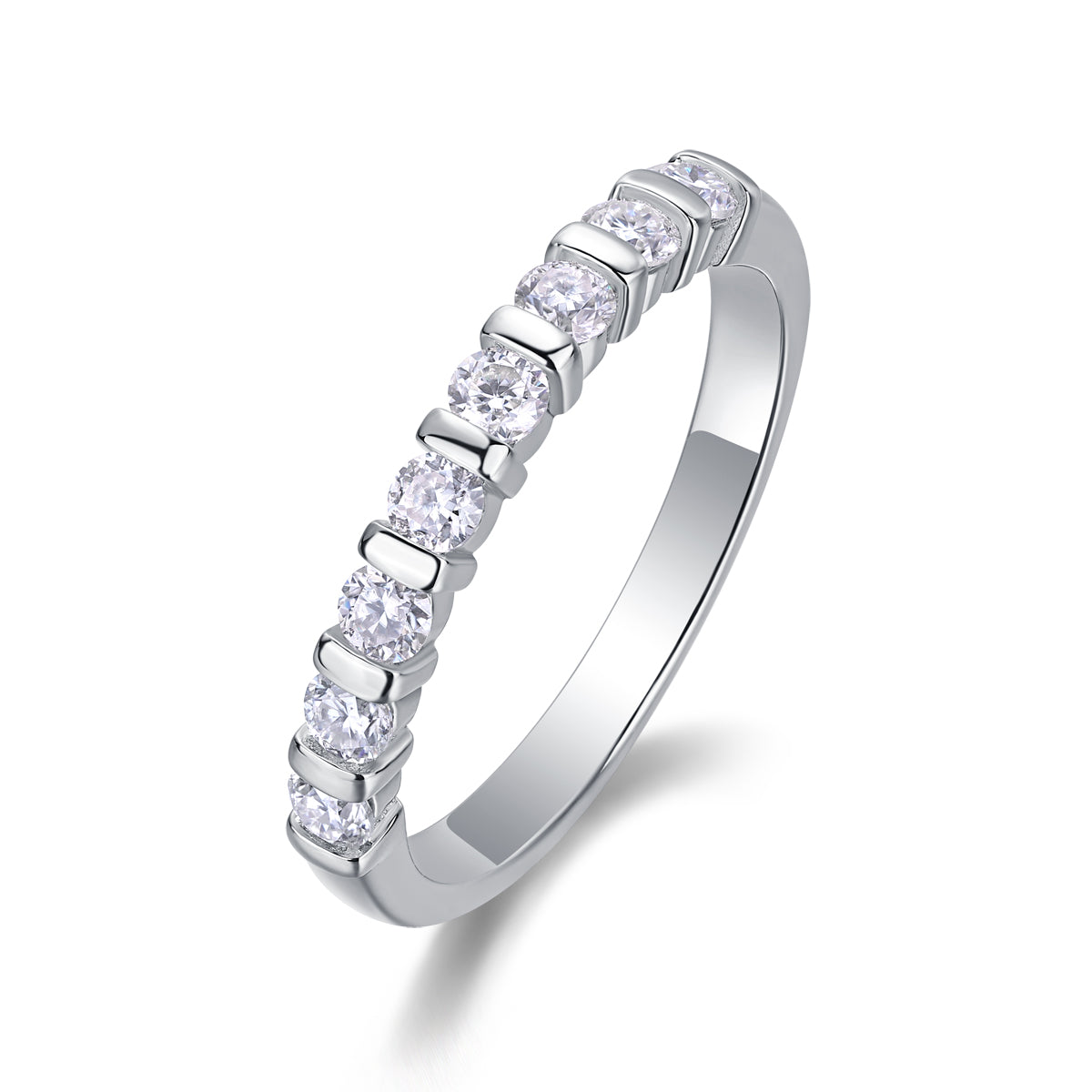 Moissanite Band Ring - S925 Sterling Silver