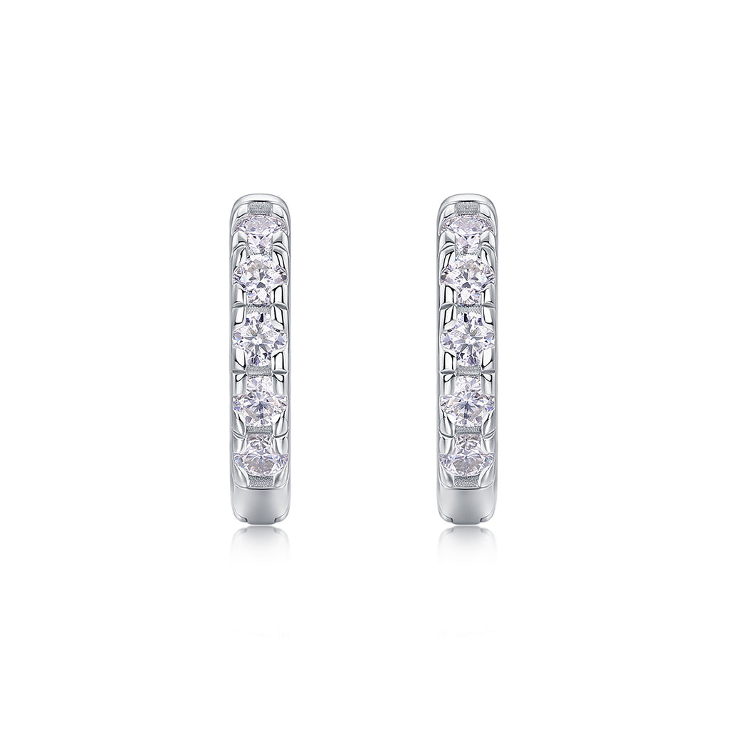 Moissanite Stud Earrings - S925 Sterling Silver Platinum-Plated (Pair)