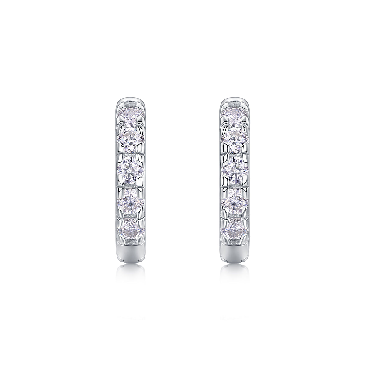 Moissanite Stud Earrings - S925 Sterling Silver Platinum-Plated (Pair)