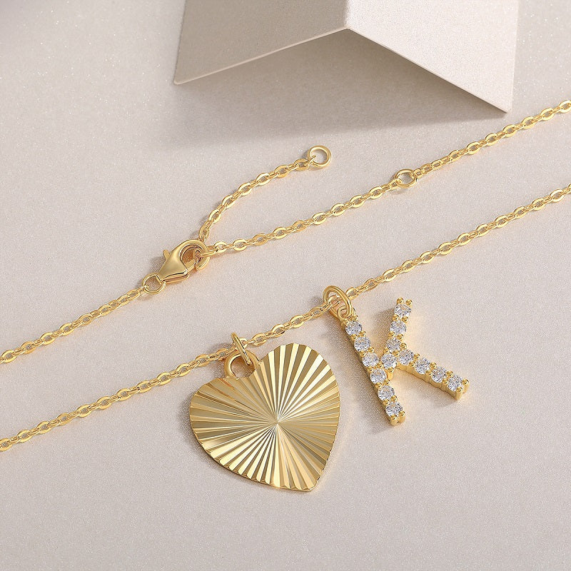 Heart Secret Moissanite Pendant Necklace – S925 Sterling Silver with Gold Plating