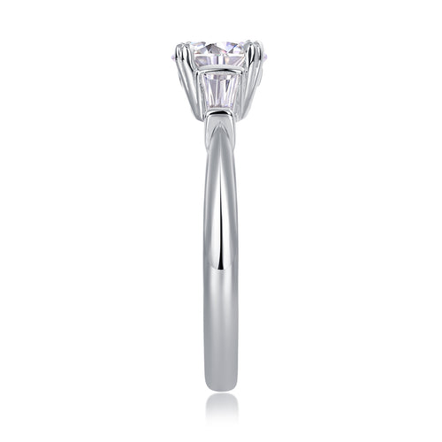 1 Carat Moissanite Sterling Silver Solitaire Ring