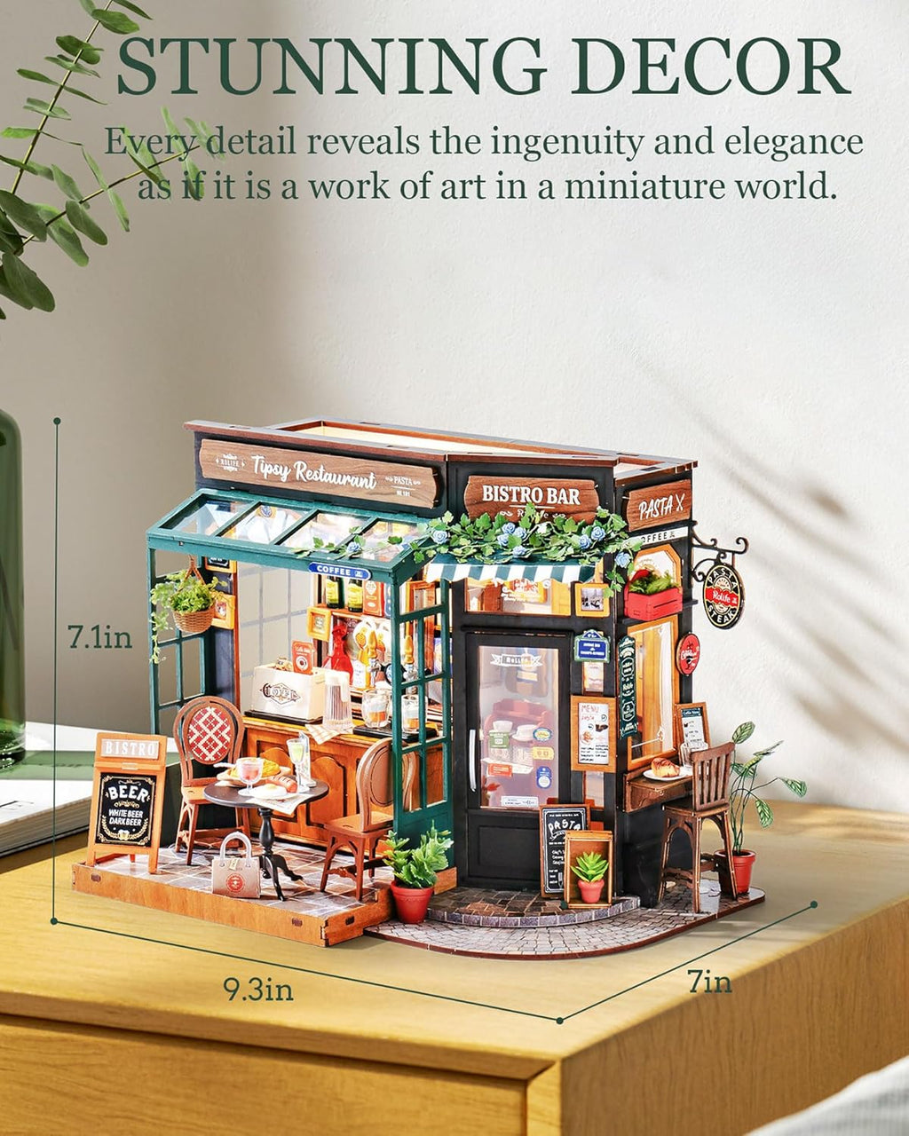 Tipsy Restaurant DIY Miniature Dollhouse Kit