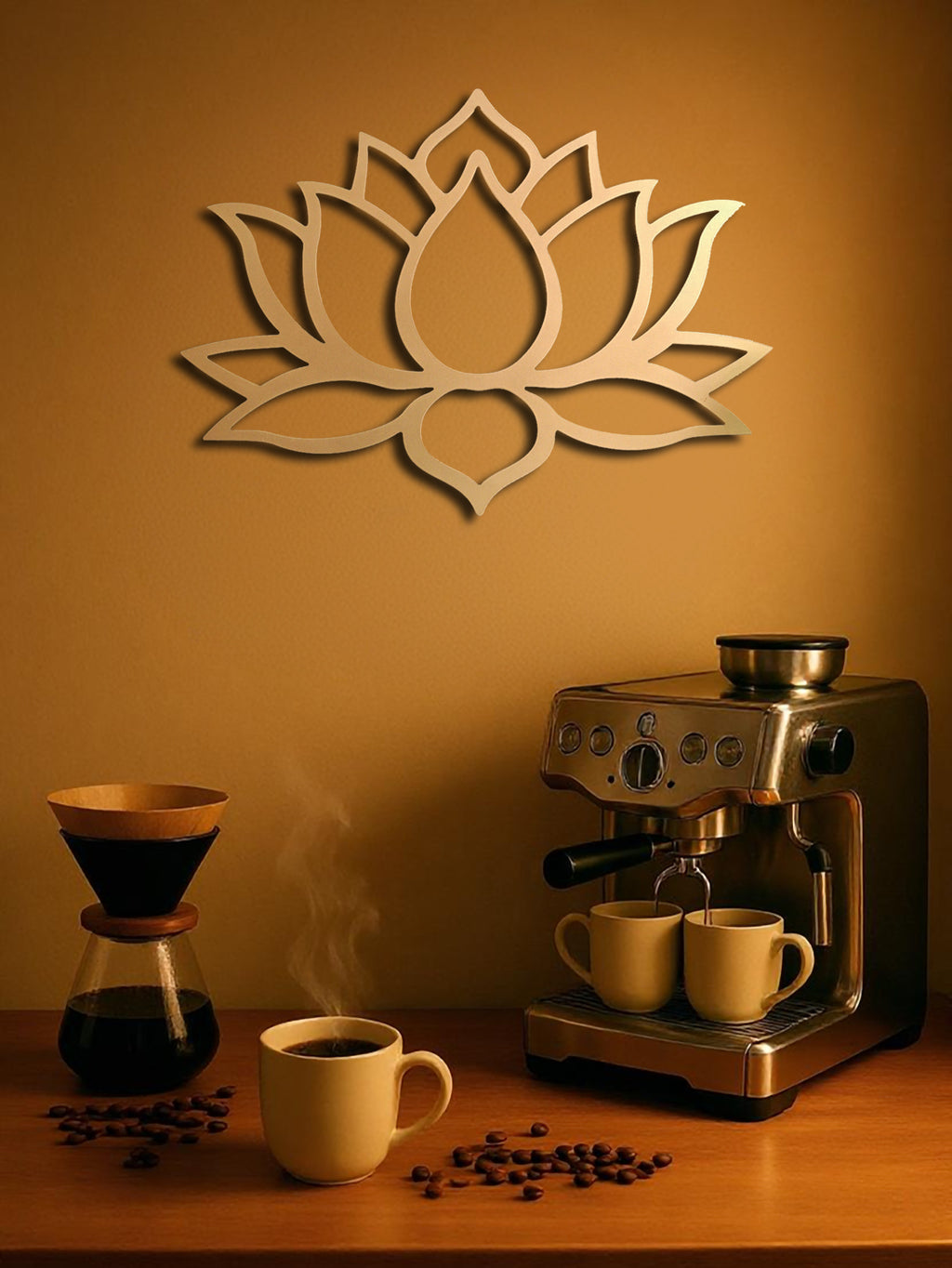 Lotus Metal Wall Art Sculpture - Modern Home Decor (15.75" x 21.73")