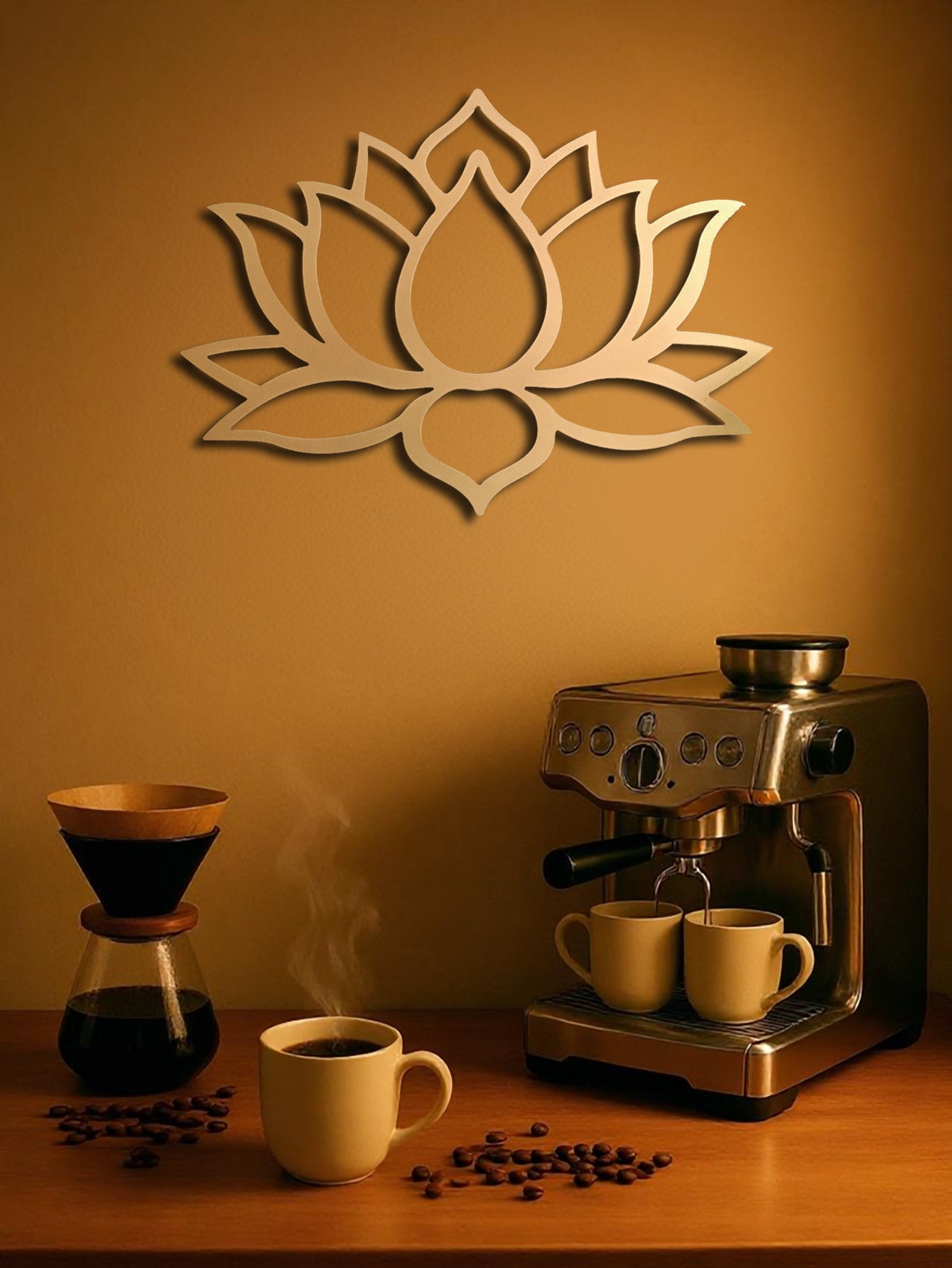 Lotus Metal Wall Art Sculpture - Modern Home Decor (15.75" x 21.73")