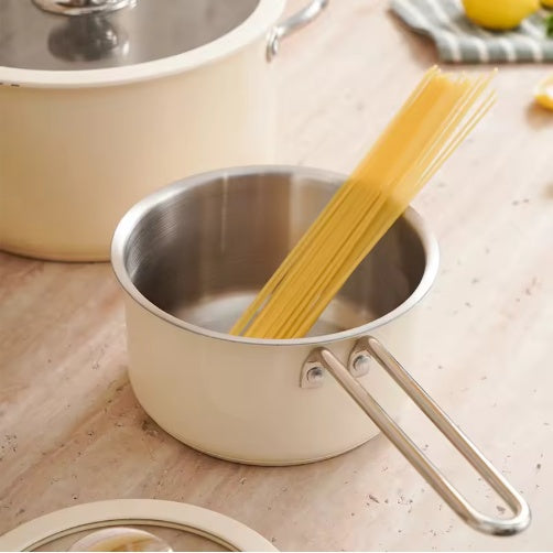 9-Piece Ceramic Coated Cookware Set - Stainless Steel Pots & Pans