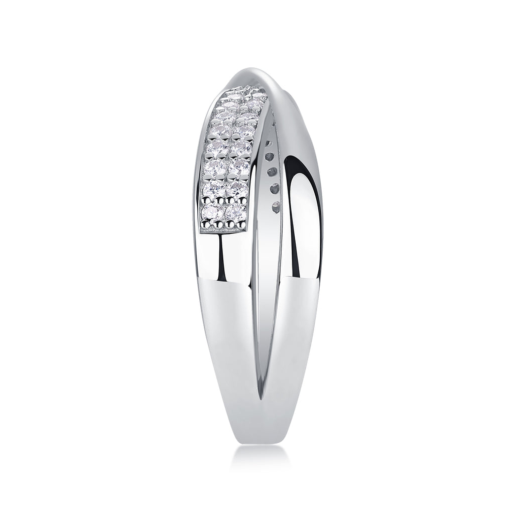 Wrap-Around Moissanite Sterling Silver Ring