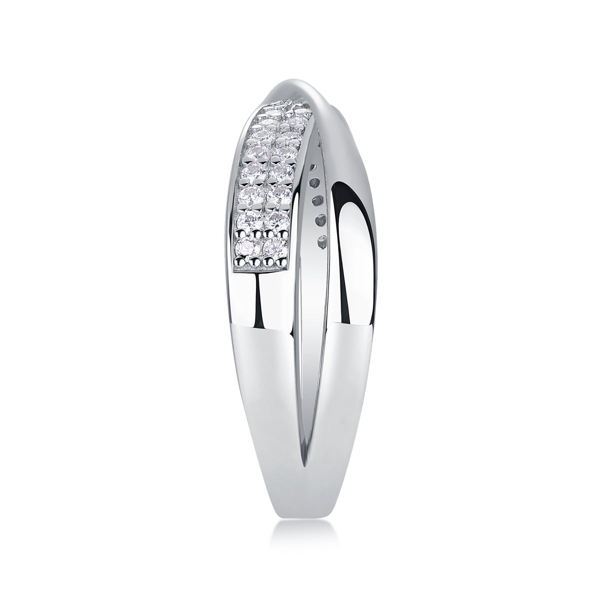 Wrap-Around Moissanite Sterling Silver Ring