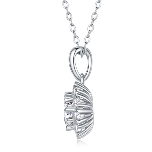 1 Carat Moissanite Necklace - S925 Sterling Silver Platinum-Plated with Chain