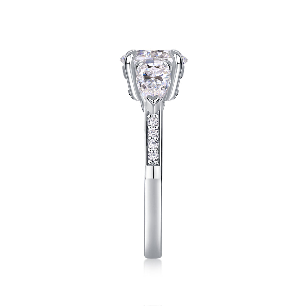 Large Stone 2-Carat Moissanite Solitaire Ring – S925 Sterling Silver