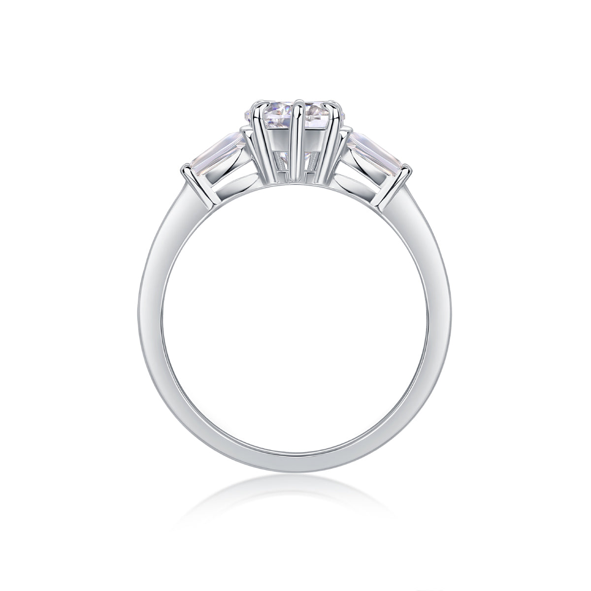 Heart-Shaped Moissanite Sterling Silver Ring