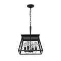 Black Farmhouse Chandelier - 4-Light Vintage Pendant for Dining Room