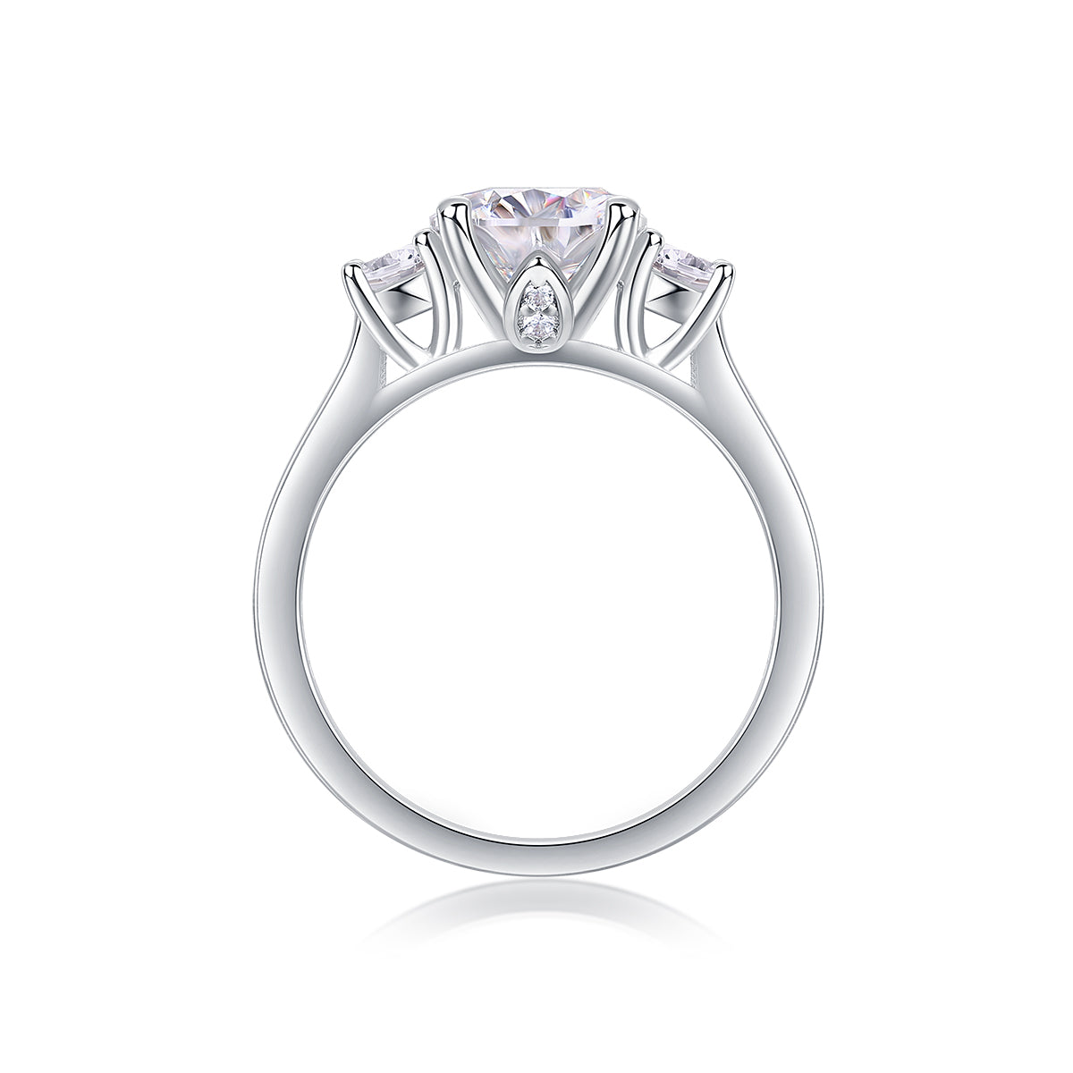 Halo Moissanite Solitaire Ring in S925 Sterling Silver