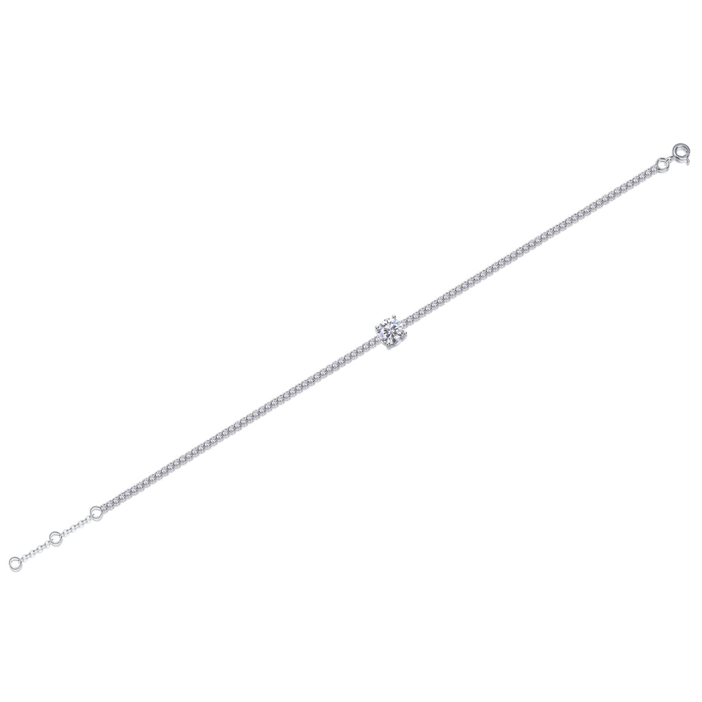 1 Carat Moissanite Sterling Silver Bracelet