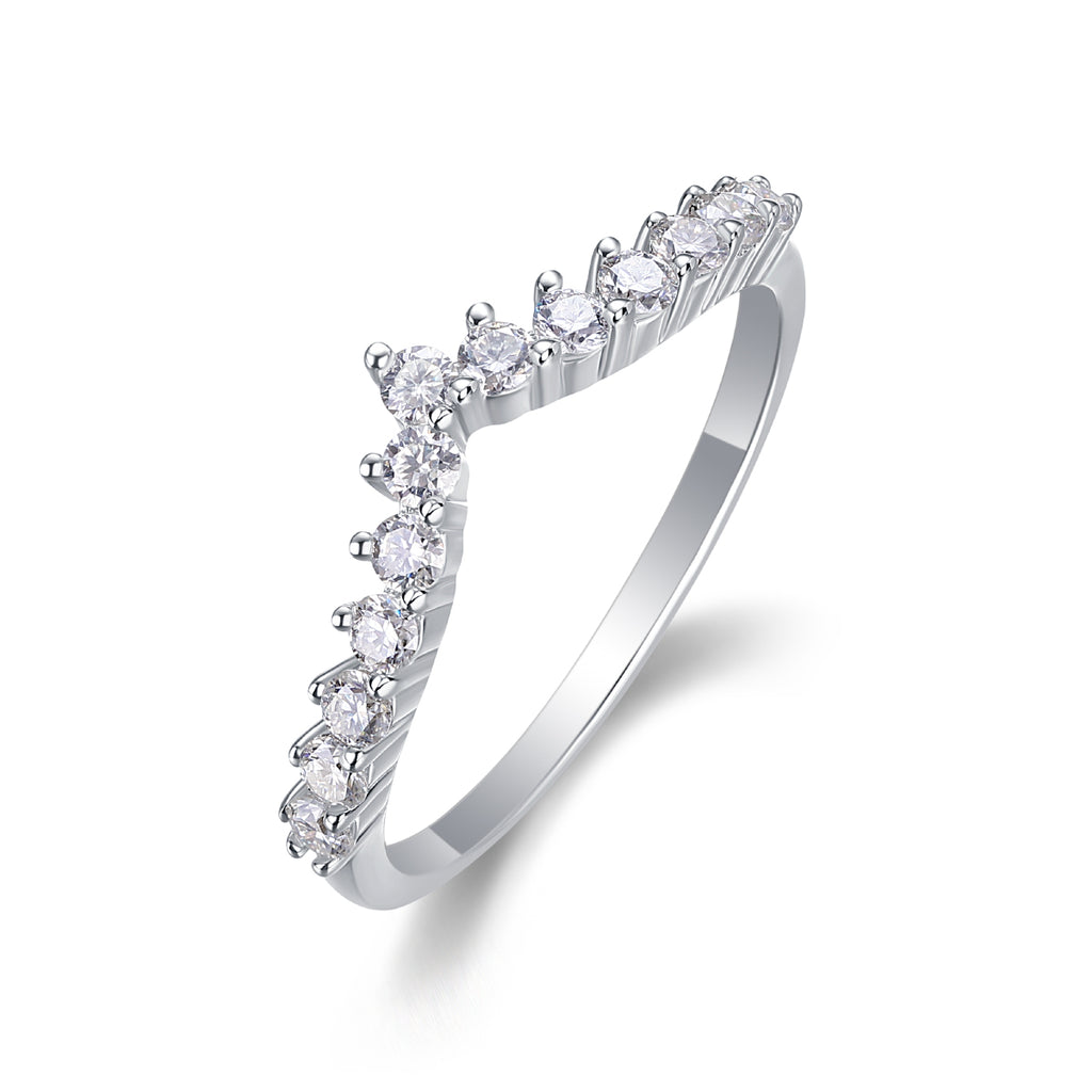 Moissanite Crown Sterling Silver Ring