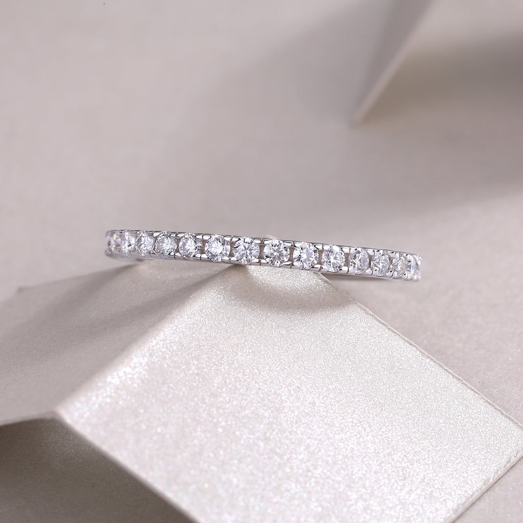 Moissanite Row Ring - 925 Sterling Silver
