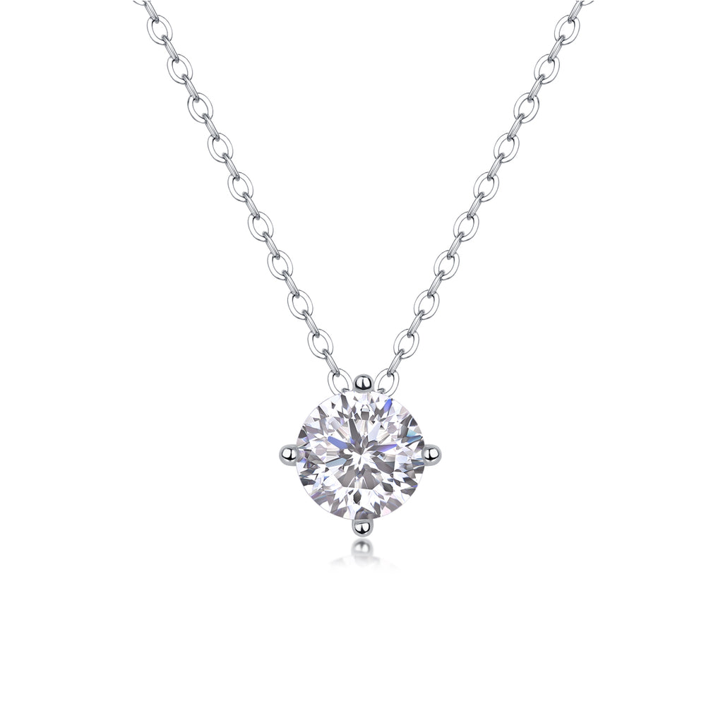 1-Carat Moissanite Pendant Necklace in S925 Sterling Silver