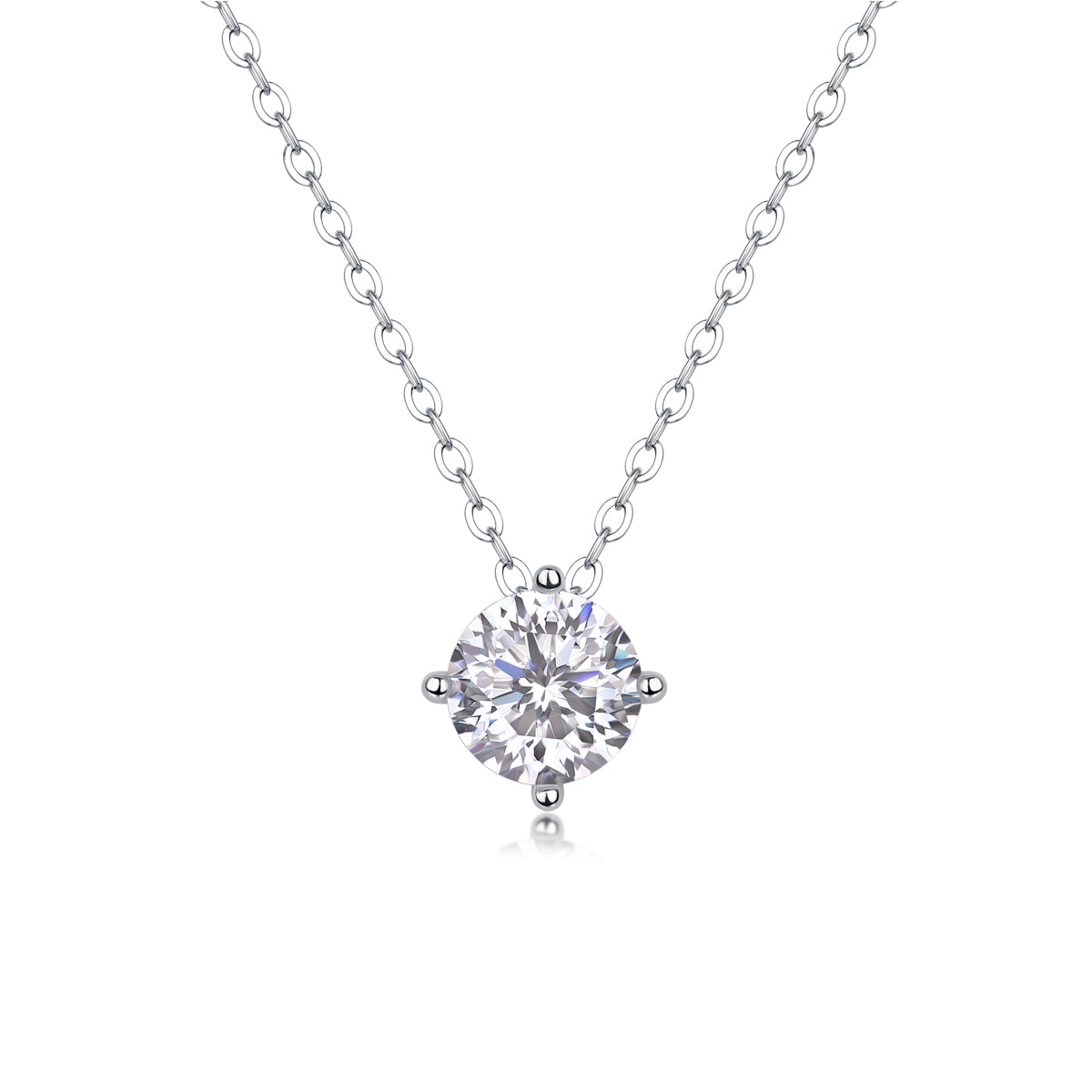1-Carat Moissanite Pendant Necklace in S925 Sterling Silver
