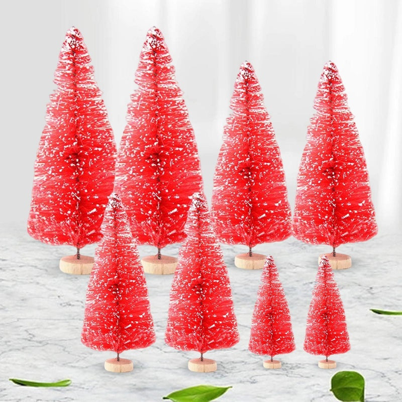 Mini Artificial Christmas Trees (8-Piece Set) - Fairy Garden & DIY Crafts