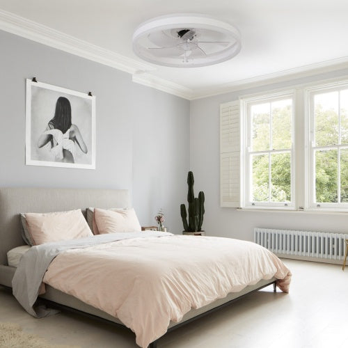 Modern Ceiling Fan with Dimmable LED Light & Remote Control