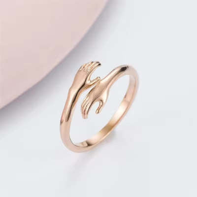 Alloy Simple Hands Hug Adjustable Ring